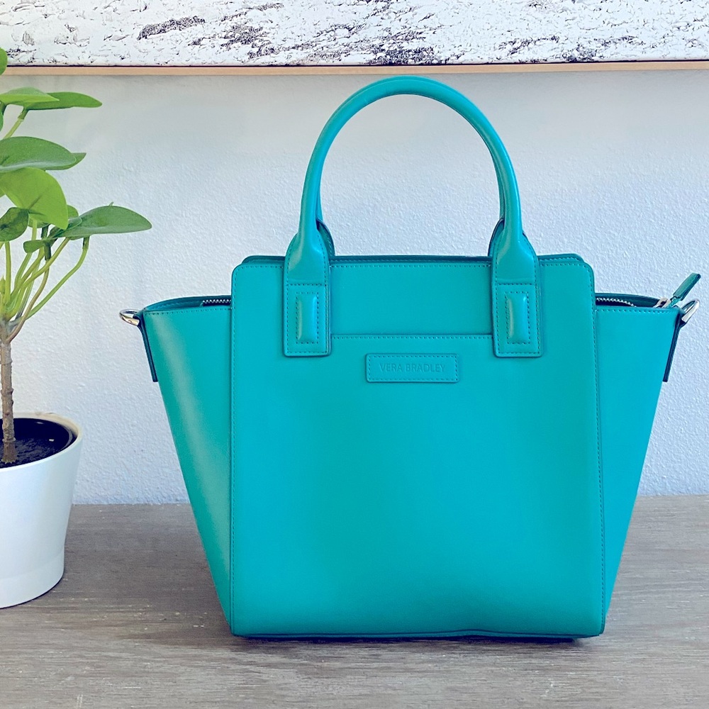 Brand new Vera Bradley teal satchel with strap